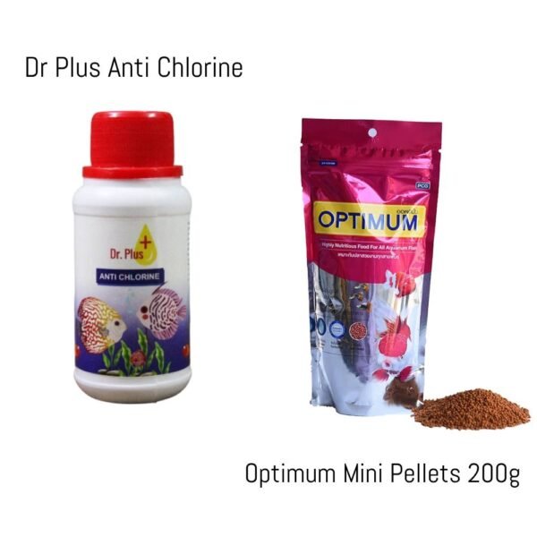 Dr Plus Anti Chlorine 100g + Optimum mini Pellets 200g